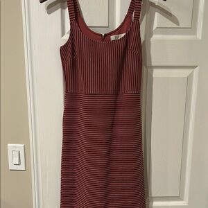 Striped Burgundy Dress